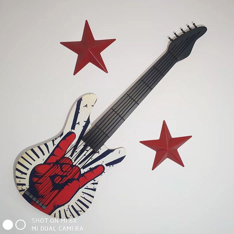 铁艺吉他墙饰创意墙面装饰居家装饰品咖啡厅墙上壁饰酒吧墙壁挂件