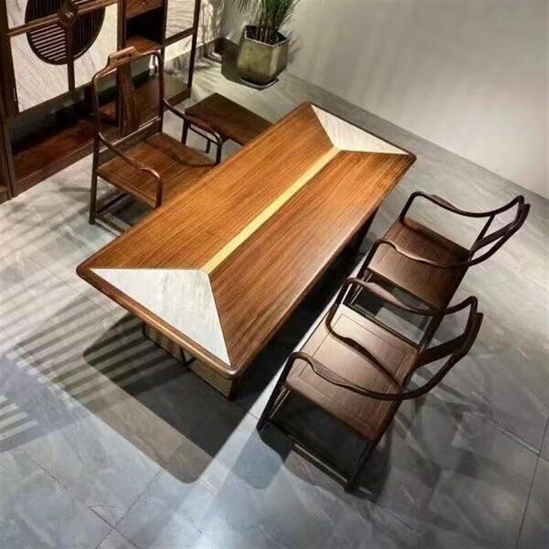 新中式禅意实木茶桌椅组合藤编阳台泡茶桌办公黑胡桃木茶台茶水桌,住宅家具,家用茶台/茶桌,淘宝优惠券,粉丝福利购,淘宝优惠卷