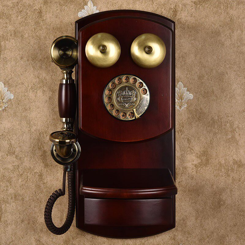 复古壁挂电话机挂壁式家用仿古电话挂墙欧式创意老式转盘无线插卡