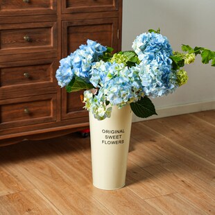 舍里铁艺醒花桶花店鲜花插花容器木把提手家用装饰花瓶摆件干花桶