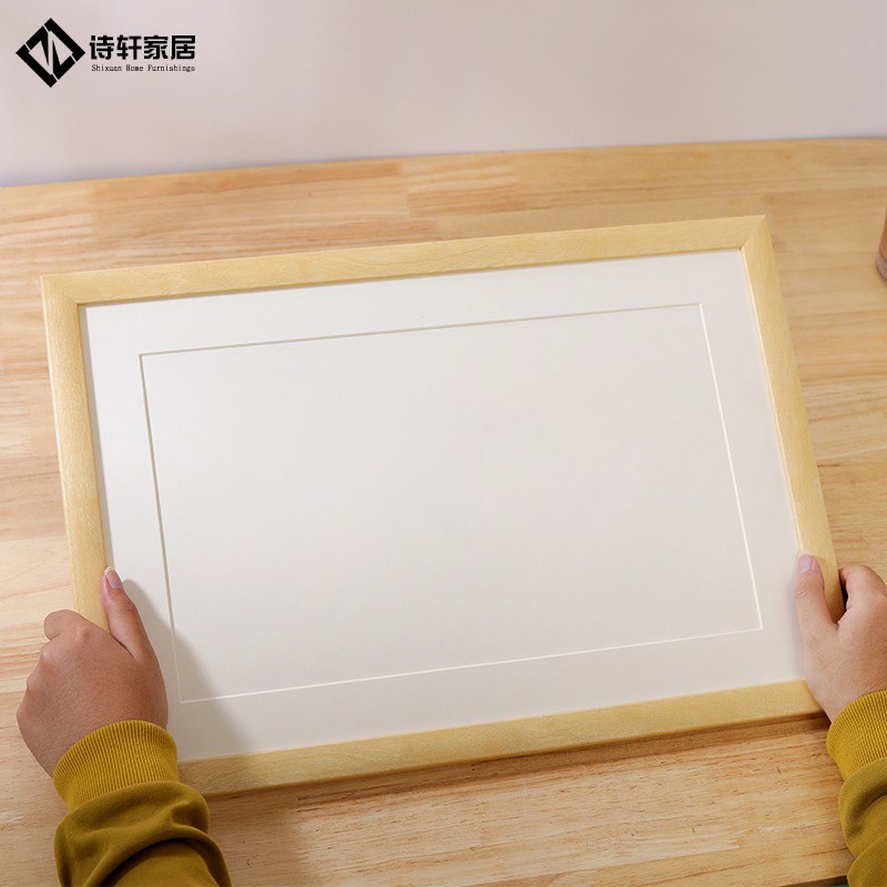 书法相框空白卡纸画框装裱实木国画毛笔字自己手写外框架定制挂墙