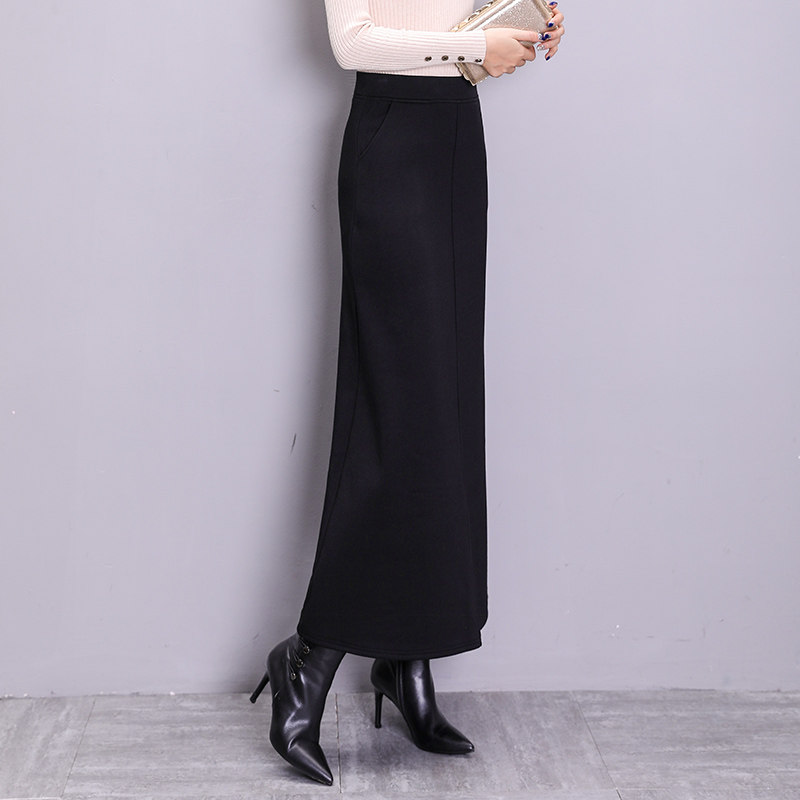 松紧腰大码弹力a字半身裙女加绒秋冬新款显瘦长裙包臀裙高腰裙子,女装/女士精品,半身裙,淘宝优惠券,粉丝福利购,淘宝优惠卷