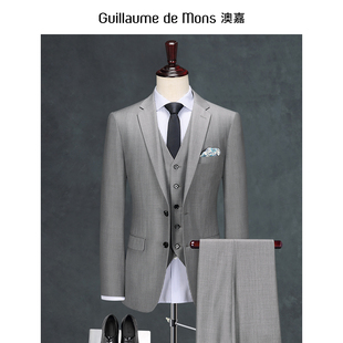 澳嘉 外套商务正装 羊毛西服套装 西装 伴郎服新郎结婚礼服 男士