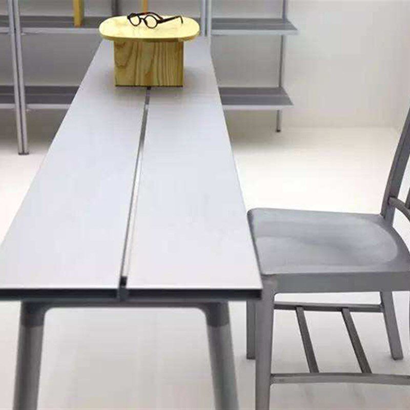北欧简约家用靠背椅子LOFT工业风金属铝椅海军椅户外饭厅火锅餐椅