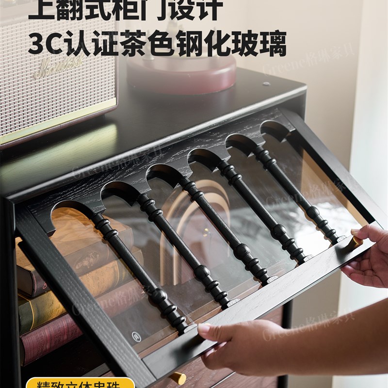 法式中古风白蜡木全实木斗柜客厅家用复古高级感五斗柜储物收纳柜