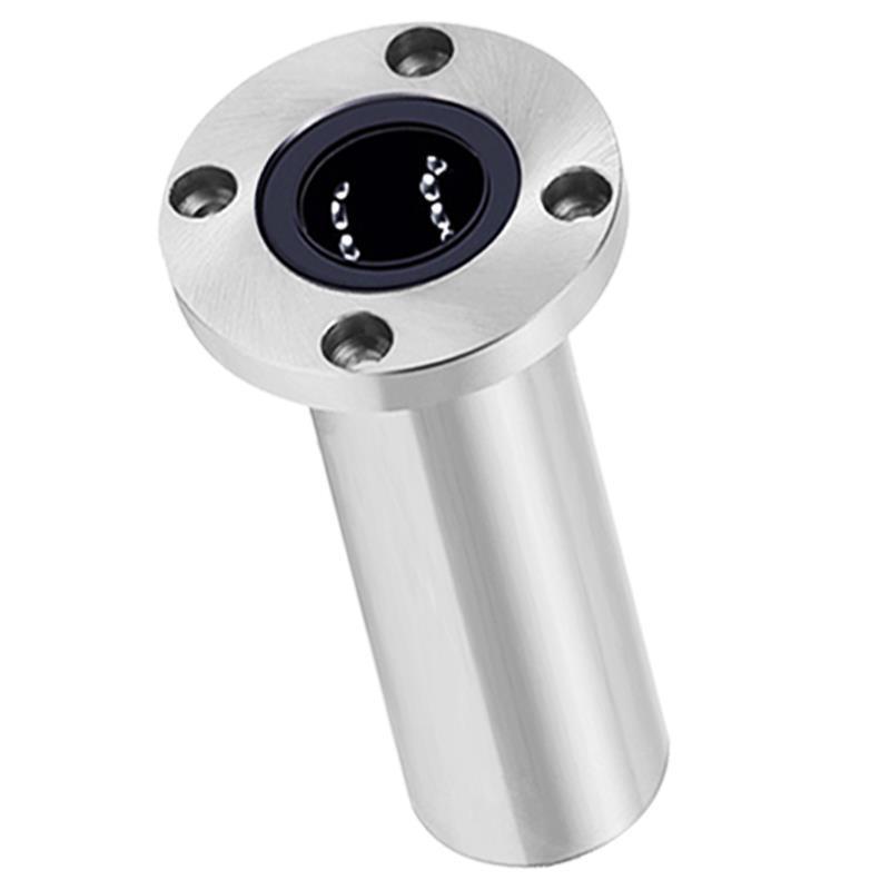 LMF圆形底座法兰型直线轴承圆柱导轨光轴导套滑动导衬套加长UU