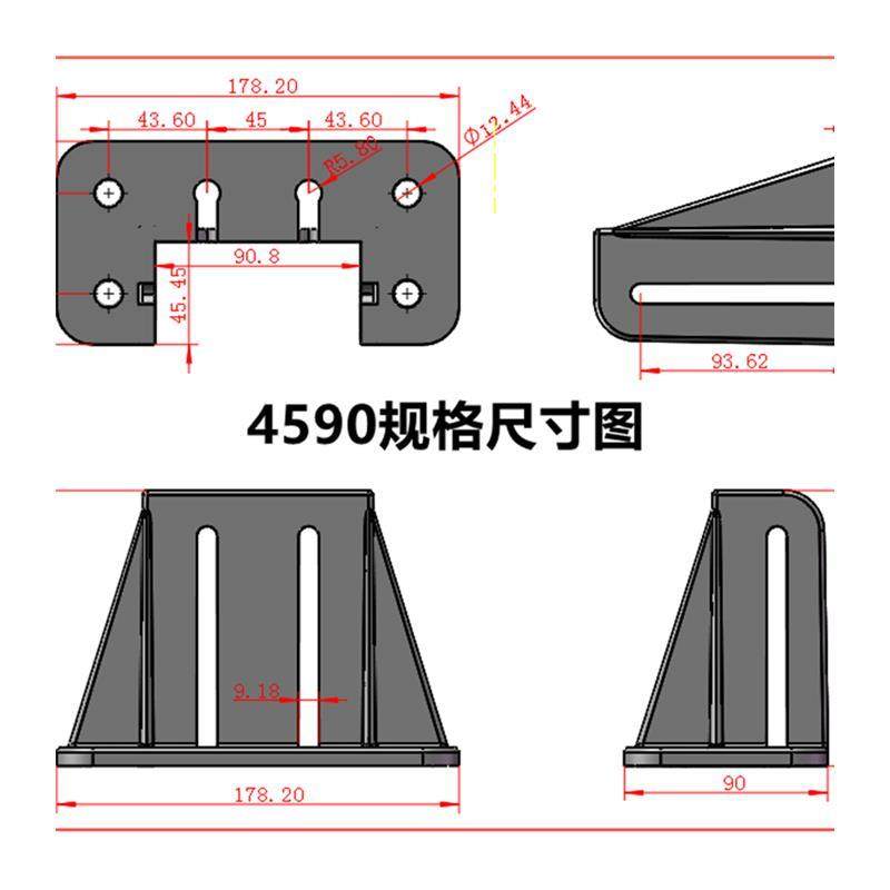 铝合金压铸地脚底座吕型材四方型固定80*80立柱角支撑3040560双槽图片