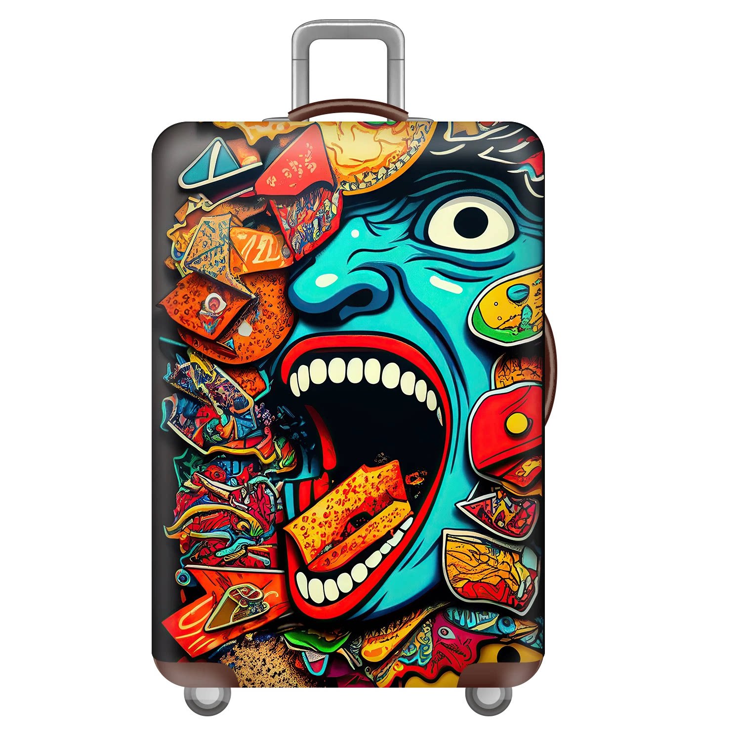 墨西哥风蓝色鬼脸弹力箱套拉杆箱旅行旅游登机行李皮箱保护罩防尘