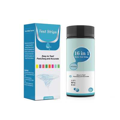 新款直销跨境出口水质检测试纸条16合一可检测泳池水浴缸水池塘水