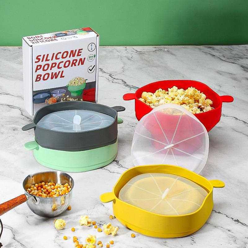 新款直销硅胶爆米花桶 带手柄硅胶爆米花碗 微波炉烤箱折叠爆米花,餐饮具,碗,淘宝优惠券,粉丝福利购,淘宝优惠卷
