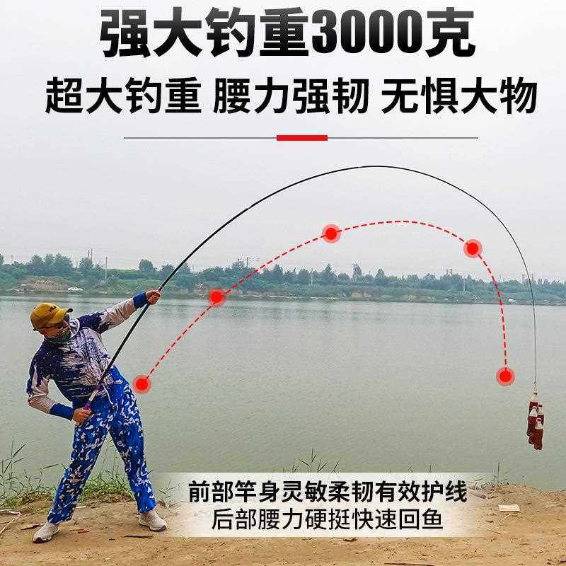 直销新款高碳碳素28调19调长节竿 鲫鱼鲤鱼竿超轻硬台钓竿 黑坑竞