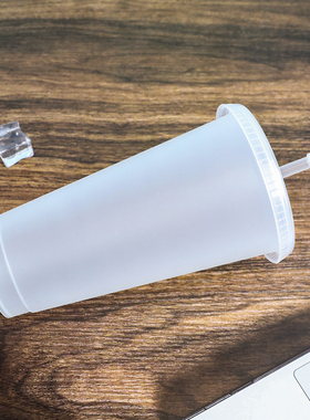 16oz/24oz 1/5PC Reusable Cups Plastic Tumbler With Lid Trans