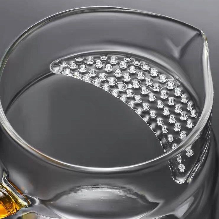 主人杯高硼硅茶水分离公道杯茶漏茶滤网红月牙可明火茶漏一体新款