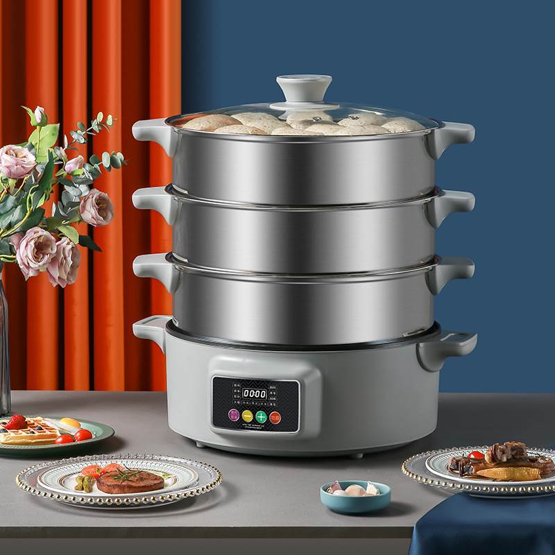 多功能家用大容量电蒸锅 不锈钢三层多层商用蒸煮一体蒸气锅