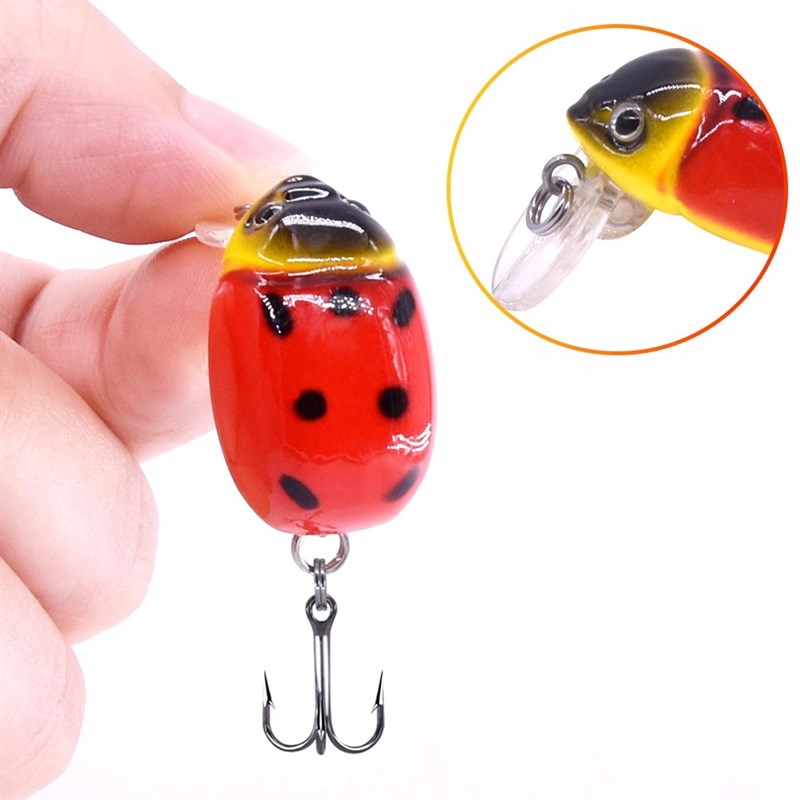 Makebass carnada Artificial ladybug Fishing Bait Insect Fish