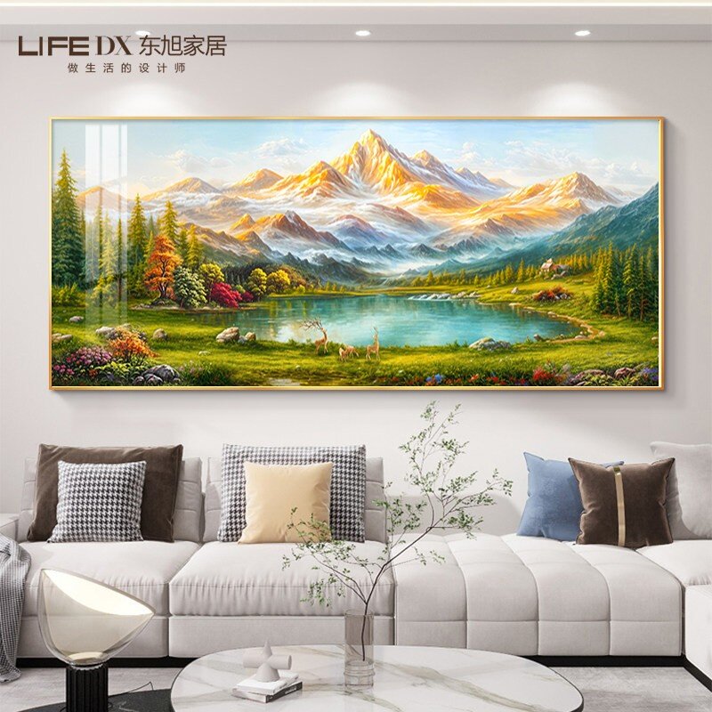新款2026感挂画图背景墙高级聚宝盆靠山山水画沙发装饰画轻奢客厅