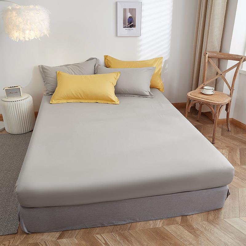 直销新款简约素色纯色床笠单件150x200cm单双人床180x200x220全棉