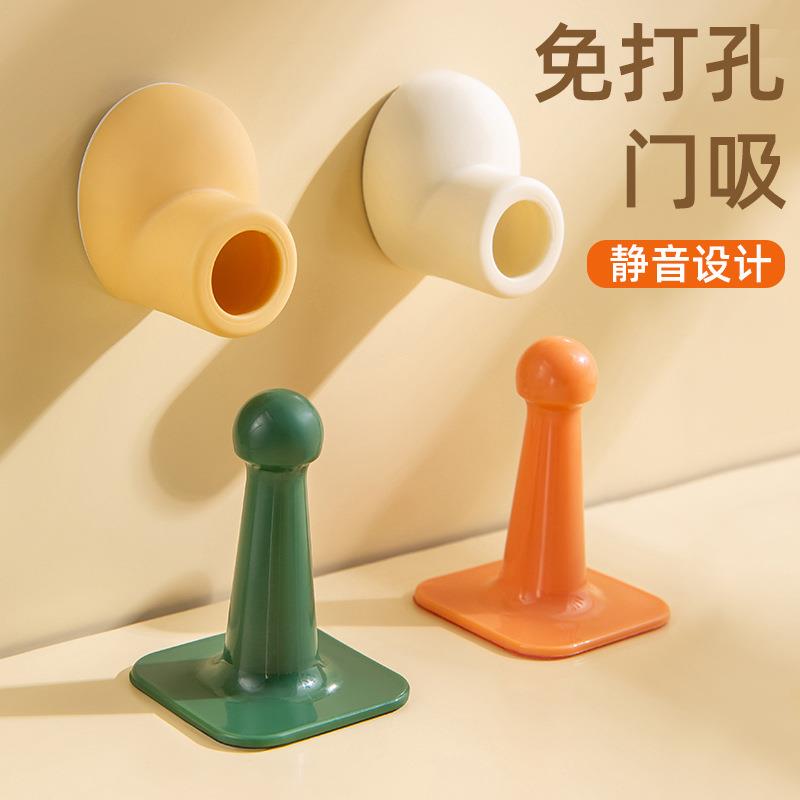 直销新款硅胶门吸免打孔防撞门挡静音自粘顶门阻地吸塑料无痕胶免