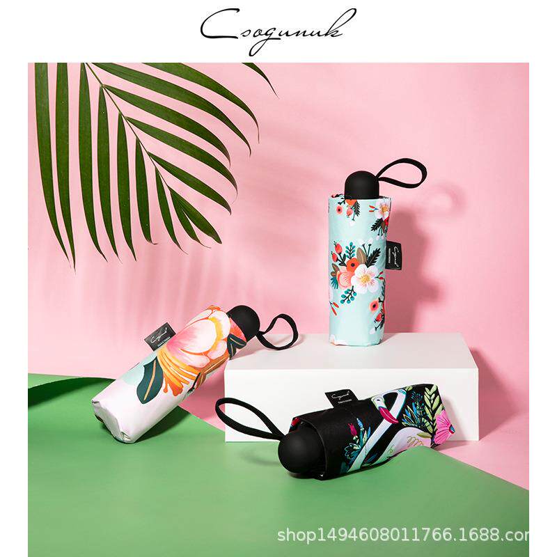 直销新款五折手开折叠伞迷你口袋伞小清新遮阳伞防晒荷包女士太阳