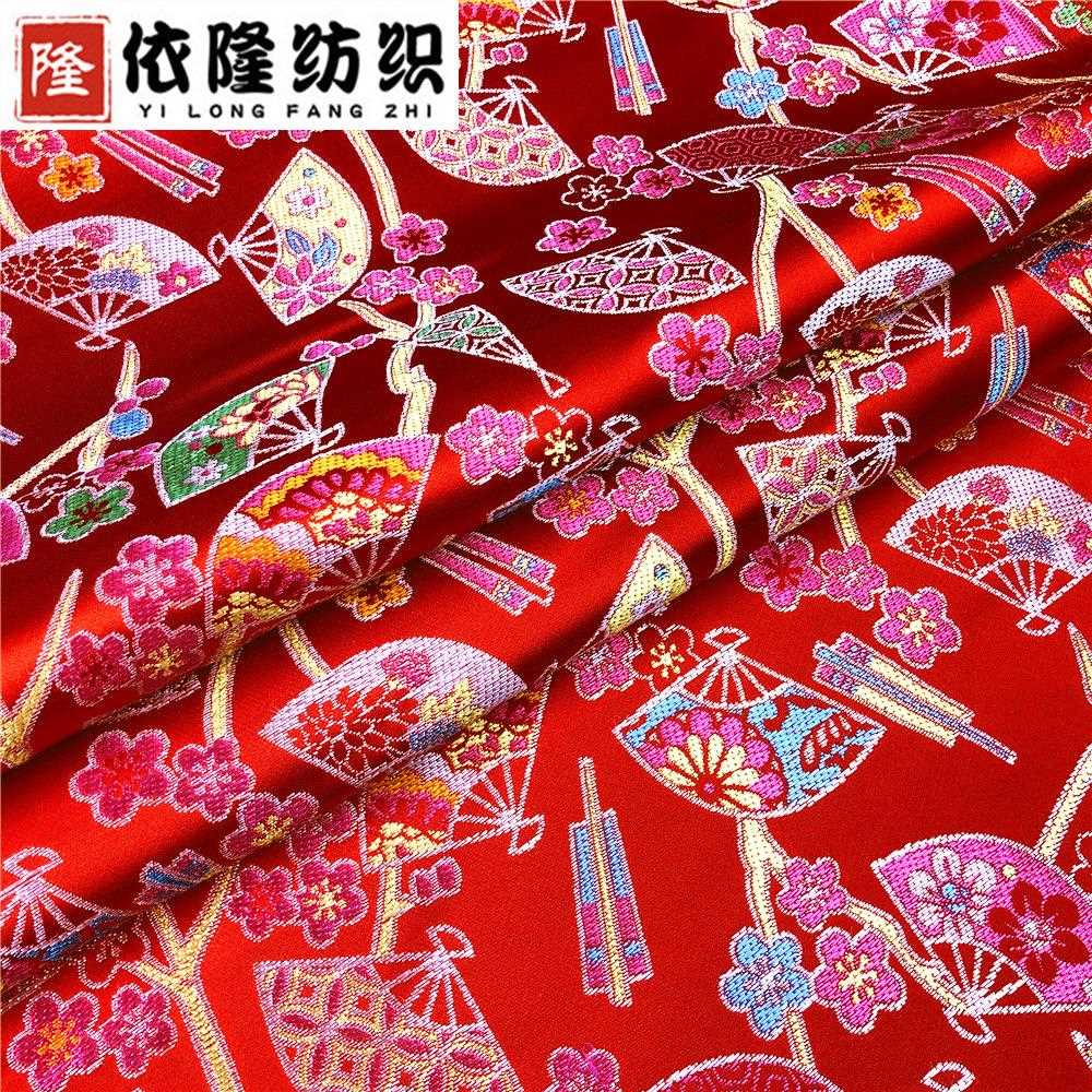 直销新款中国风儿童拜年服装面料仿古旗袍汉唐装喜庆演出服织锦缎