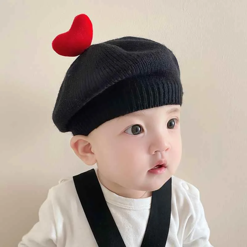 婴儿帽子春秋冬季可爱超萌爱雷心宝宝贝帽韩版男女童蓓蕾帽凹