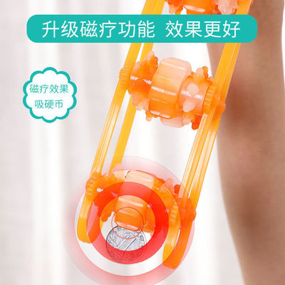 滚轮三排轮滚球拉背条拉背器颈椎按摩器手拉的背部滑轮按摩轮后背