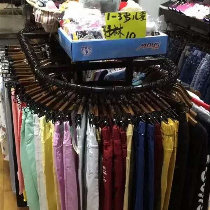 包邮铁艺服装店货架展示架椭圆形中岛架可升降双杠女装童装挂衣架