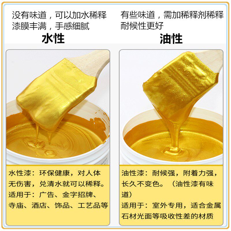 彩漆水性金色环保水性金属漆白色铁艺油漆金属门翻新栏杆水管改色