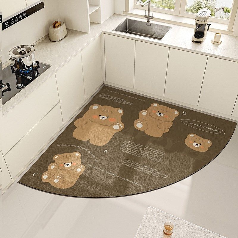 厨房地垫扇形轻奢高级感防滑防油垫子可擦免洗脚垫硅藻泥防水地毯,居家布艺,厨房地垫,淘宝优惠券,粉丝福利购,淘宝优惠卷