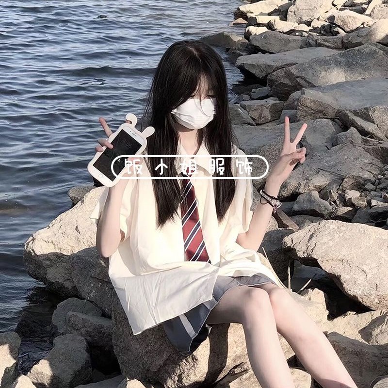 jk制服套装全套春夏季2023新款学院风短袖衬衫百褶裙俩件套装女