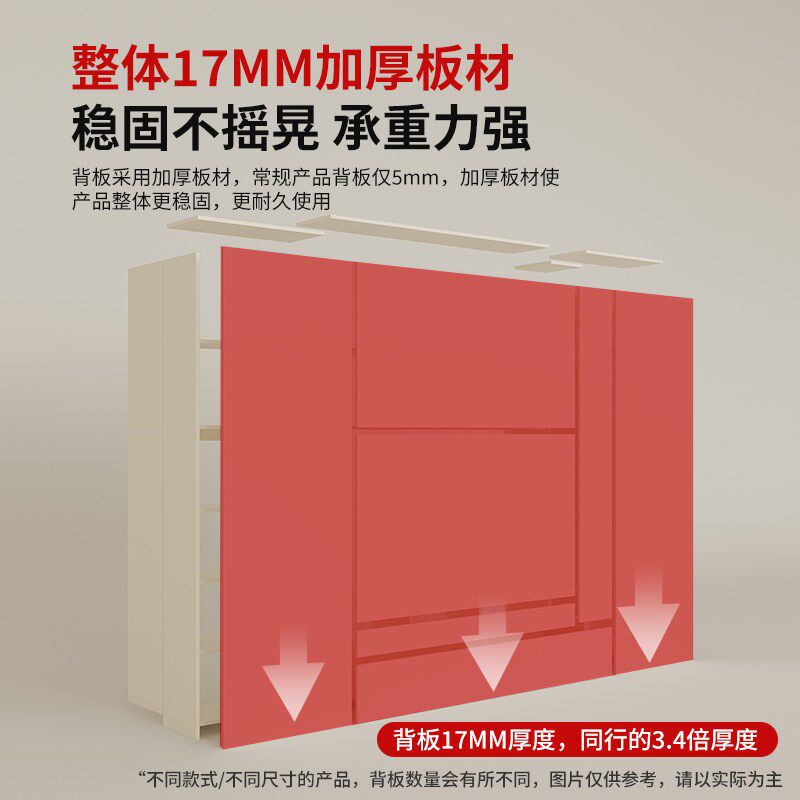 肤感白奶油背景墙一体组合电视柜家用客厅实木满墙储物高柜可定制