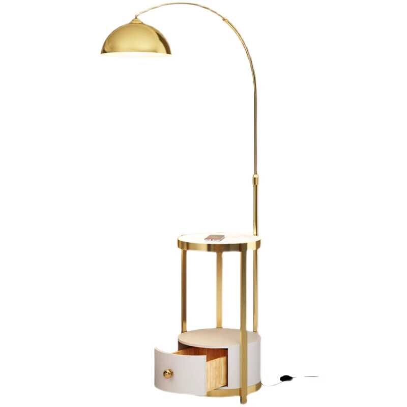 钓鱼灯落地灯客厅沙发旁边几轻奢高级感创意置物卧室床头一体台灯