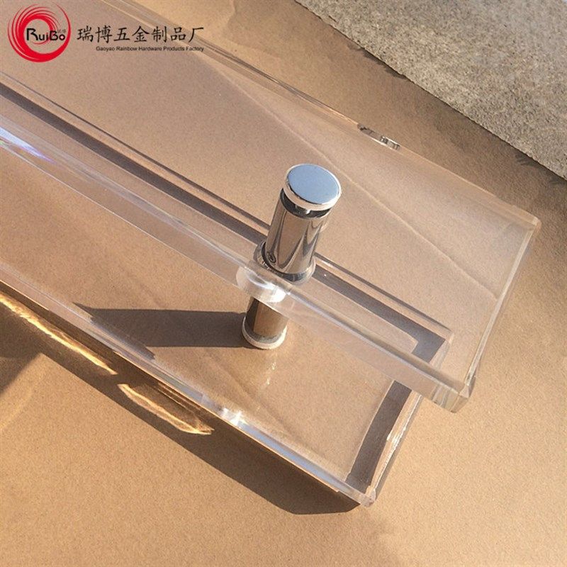 亚克力玻璃门大扶手不锈钢门木门浴室把手方形透明长水晶大门拉手