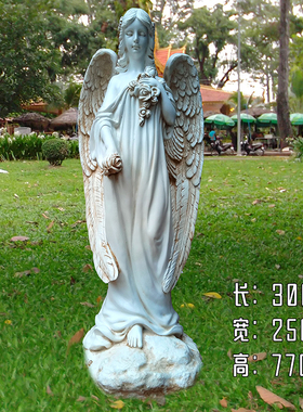 欧式玻璃钢天使人物雕塑落地艺术工艺摆件家居客厅装饰品婚礼道具