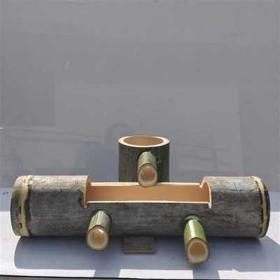 大楠竹竹子竹筒流水景观水循环增氧 鱼缸过滤 田园庭院流水过滤