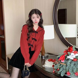 深冬装毛衣搭配裙子一整套装奶系小个子长靴穿搭秋冬季学院风时尚