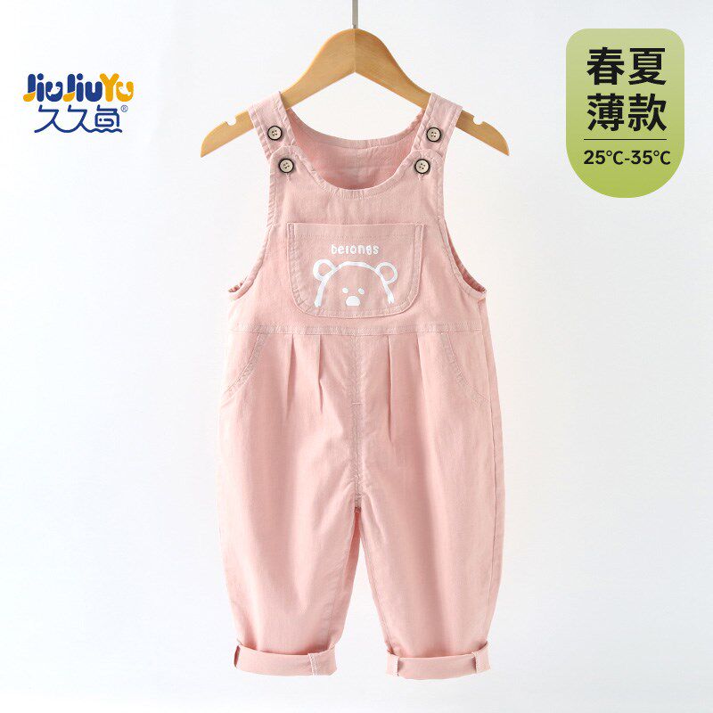 婴儿背带裤夏季薄款纯棉男童吊带裤超洋气两岁儿童小童男宝宝裤子