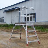 安全围栏工作台脚手架加厚铝合金折叠功夫马凳人字梯扶手梯平台梯