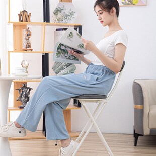 YSF简约折叠椅子高脚酒吧椅靠背白色吧台吧桌椅凳白色餐椅凳子