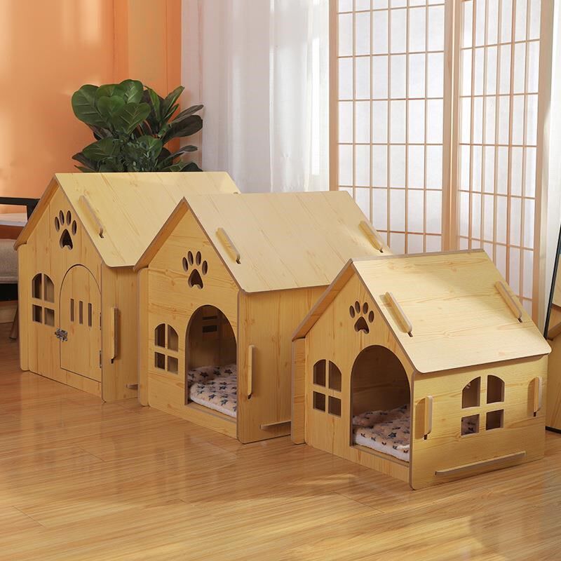 木狗窝四季通用房子型猫窝狗房狗屋产房狗笼中小型犬泰迪金毛狗床