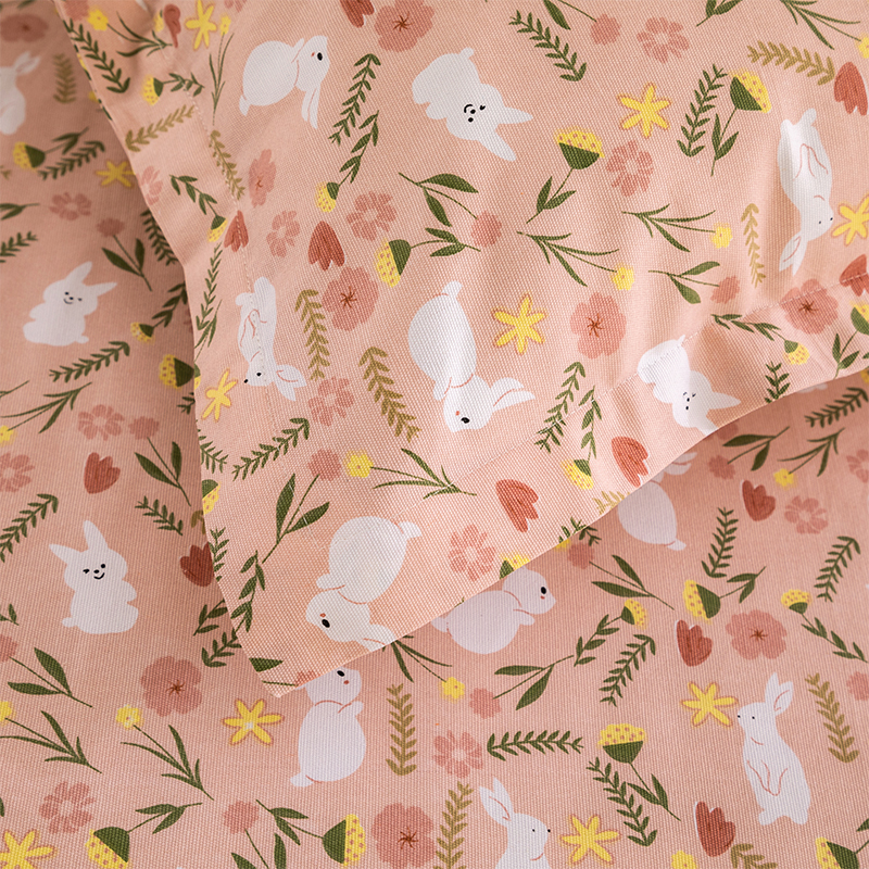 加厚卡通兔子床单单件 三件套炕单老粗布枕套褥单 小帆布凉席布料