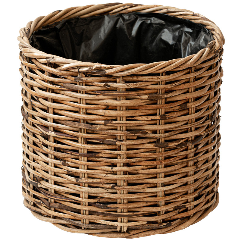 田园风手工编织藤编装饰花篮客厅阳台植物花盆架大号收纳筐竹编筐