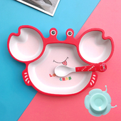 可爱卡通竹纤维儿童餐具幼儿园宝宝儿童餐盘小孩子分格辅食单餐盘