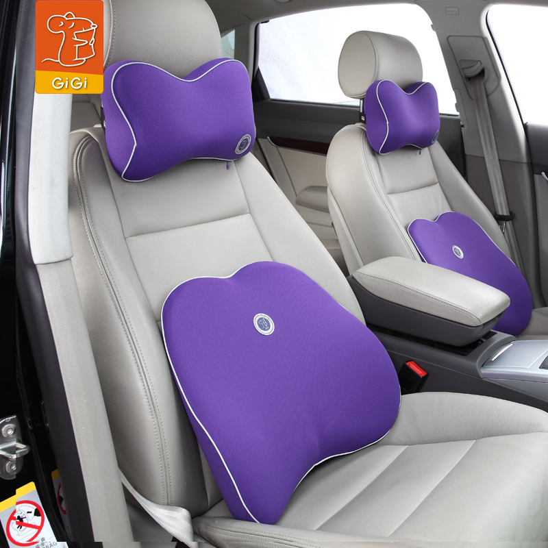 GiGi汽车头枕腰靠 记忆棉护颈枕车用腰枕 慢回弹靠背 车头枕靠垫