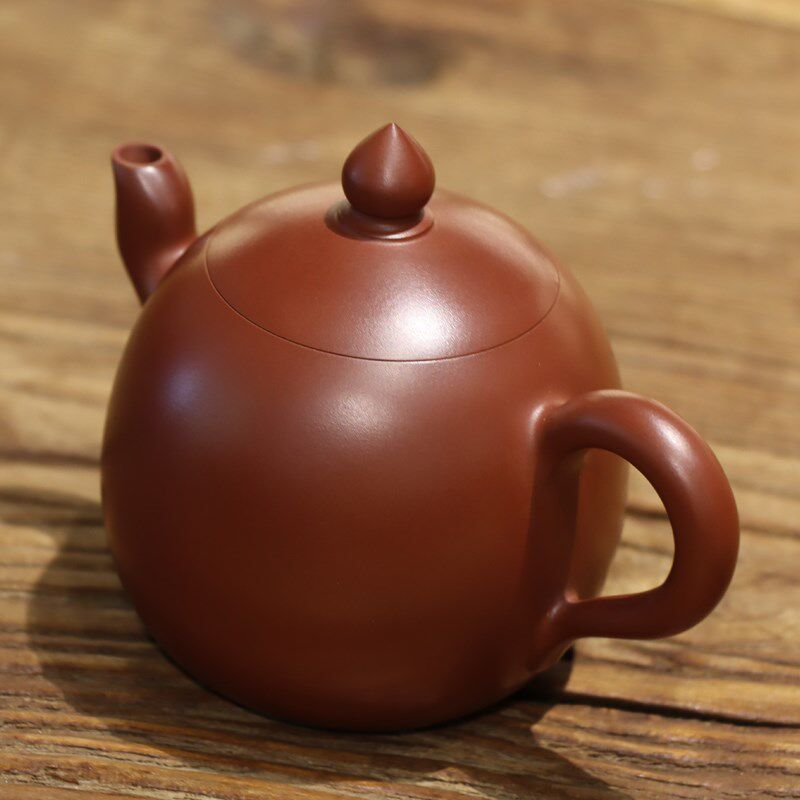 吴洁敏【龙蛋壶】潮州纯手拉工夫泡茶壶原矿朱泥家用小容量紫砂壶