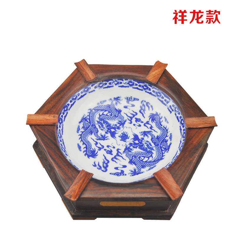 酸枝木质烟灰缸大号实木客厅酒店卧室烟缸复古中式节庆礼品摆件