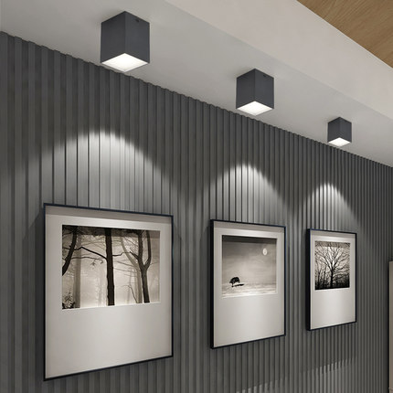 led方形明装筒灯极简单头免开孔吸顶灯天花灯家用客厅过道无主灯