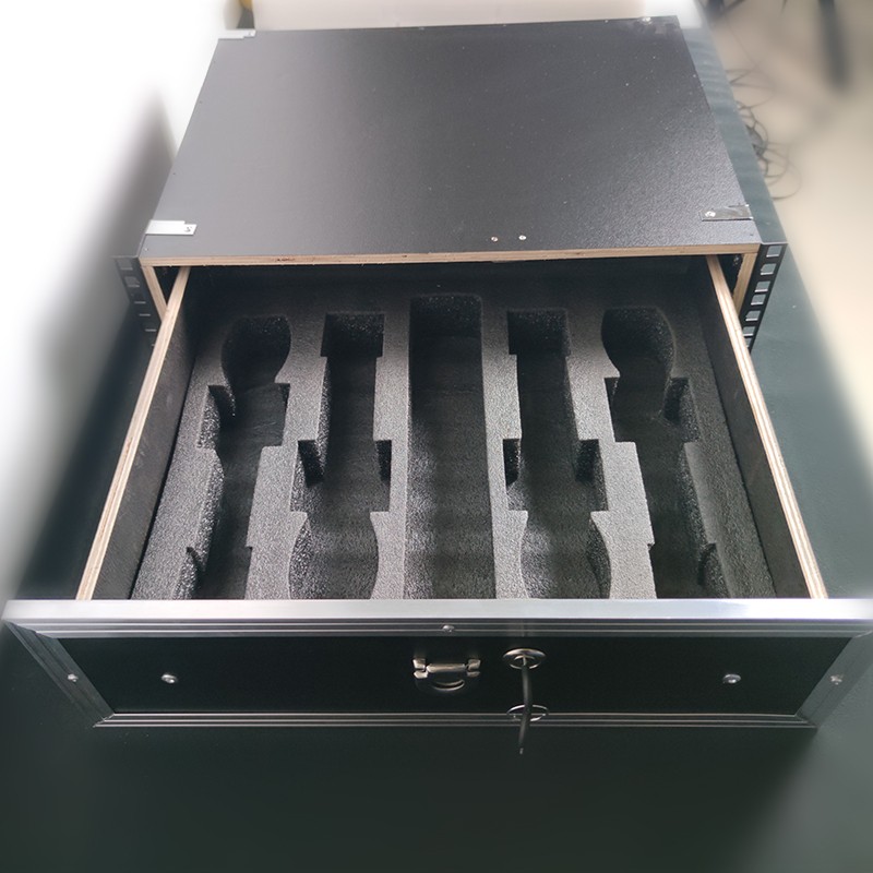 2U3U带锁机柜抽屉 无线话筒抽屉航空箱防火板置物木抽屉