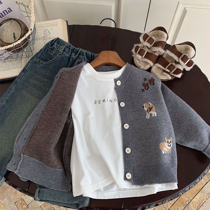 儿童小狗开衫宝宝纯棉毛衣外套2024春秋新款男童女童卡通针织毛衫,童装/婴儿装/亲子装,毛衣/针织衫,淘宝优惠券,粉丝福利购,淘宝优惠卷