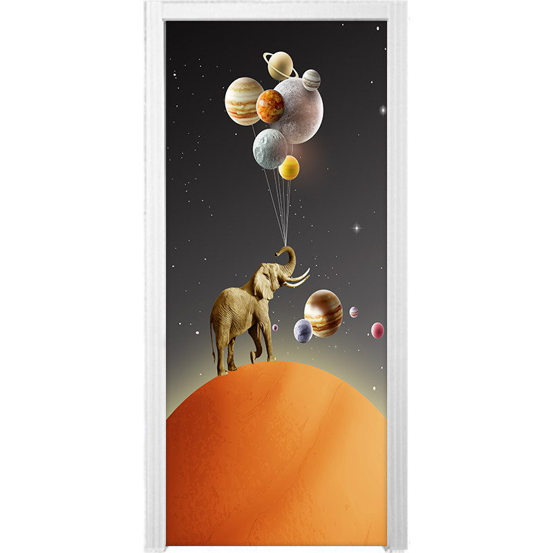卡通简约门贴画整张装饰儿童房衣柜门翻新贴纸淋浴房玻璃防水墙贴
